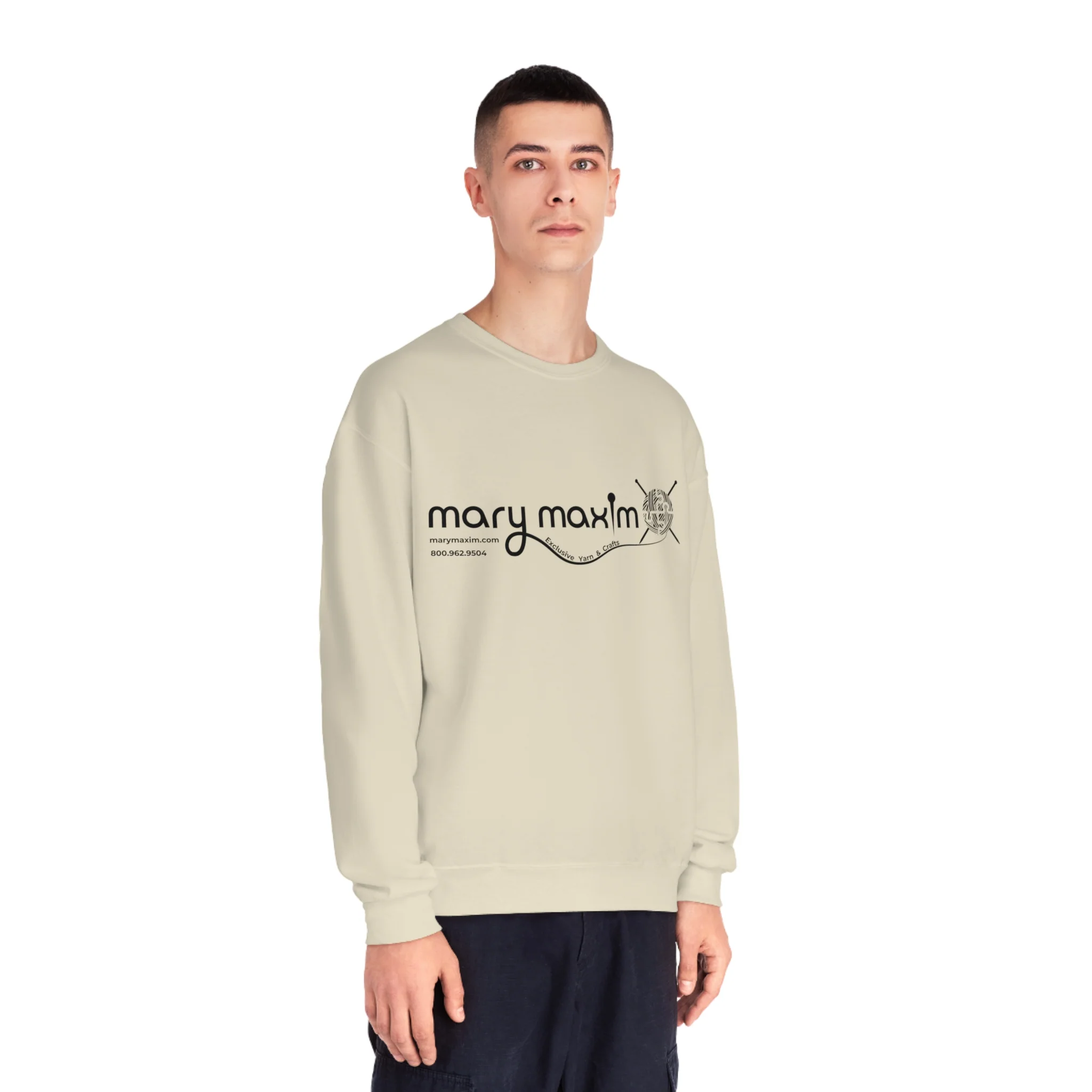 Mary Maxim Crewneck Sweatshirt - White & Black Logo - Unisex - Image 50