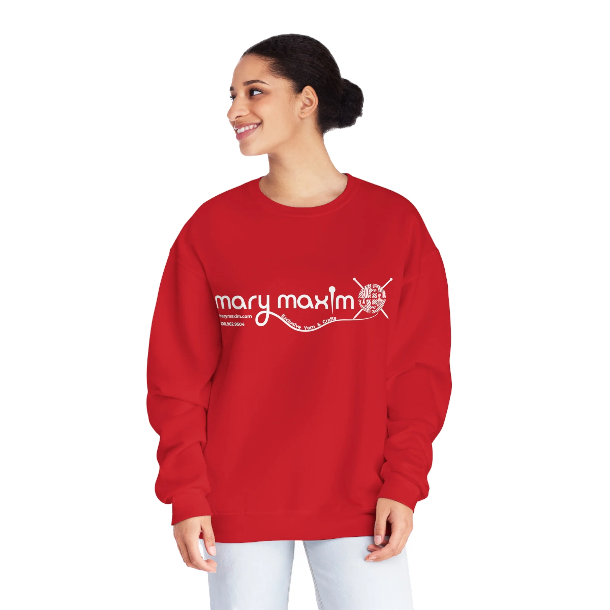 Mary Maxim Crewneck Sweatshirt - White & Black Logo - Unisex - Image 54