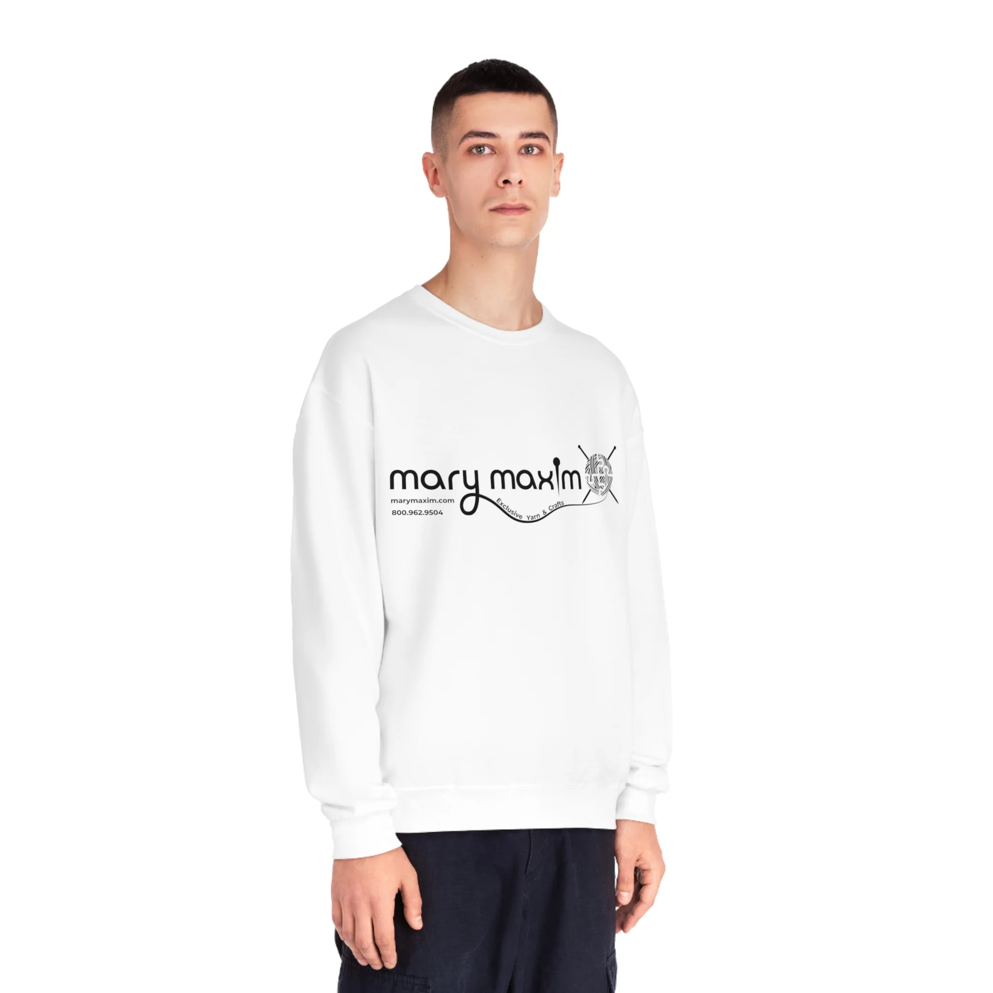 Mary Maxim Crewneck Sweatshirt - White & Black Logo - Unisex - Image 56