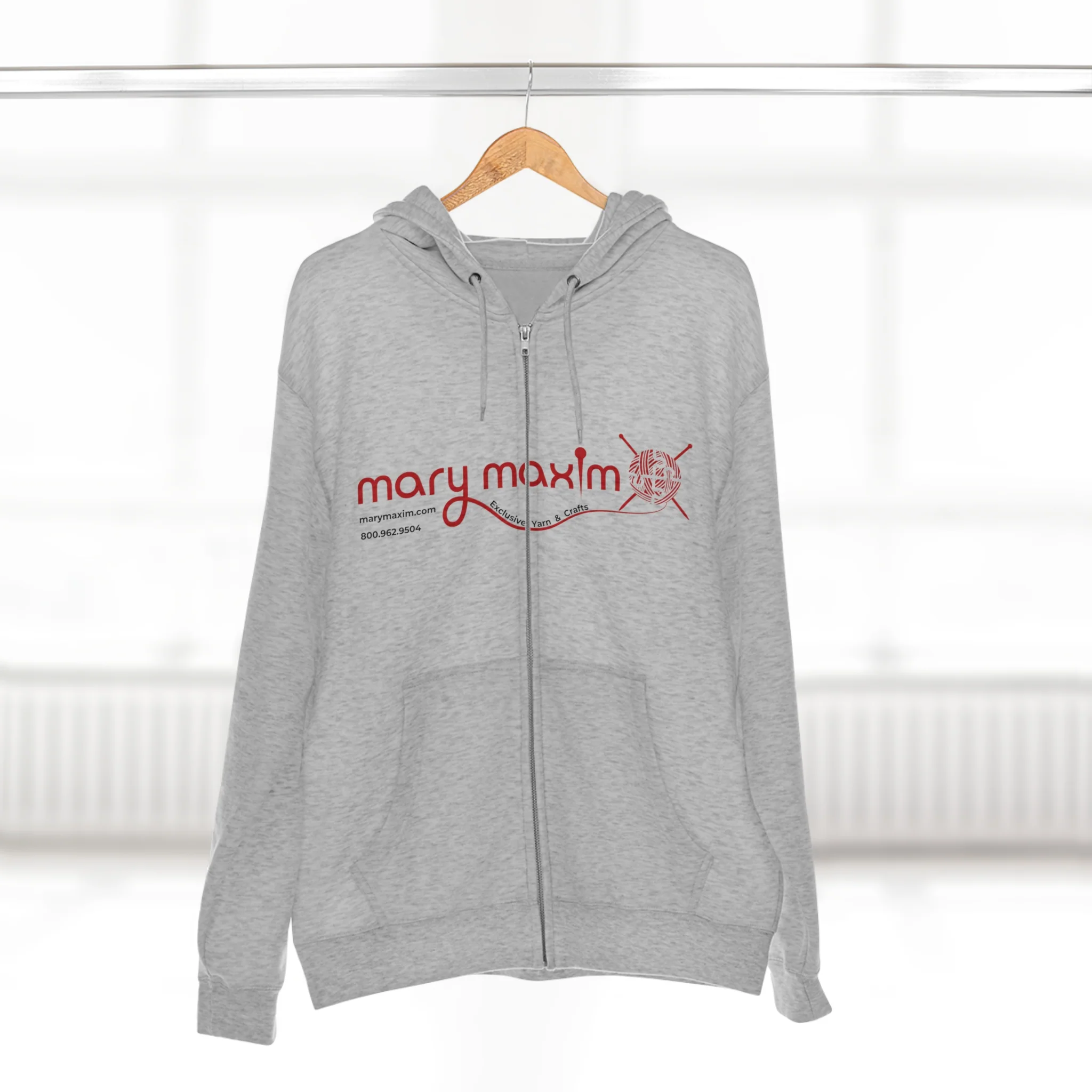 Mary Maxim Full Zip Hoodie - Red Logo - Unisex - Image 16