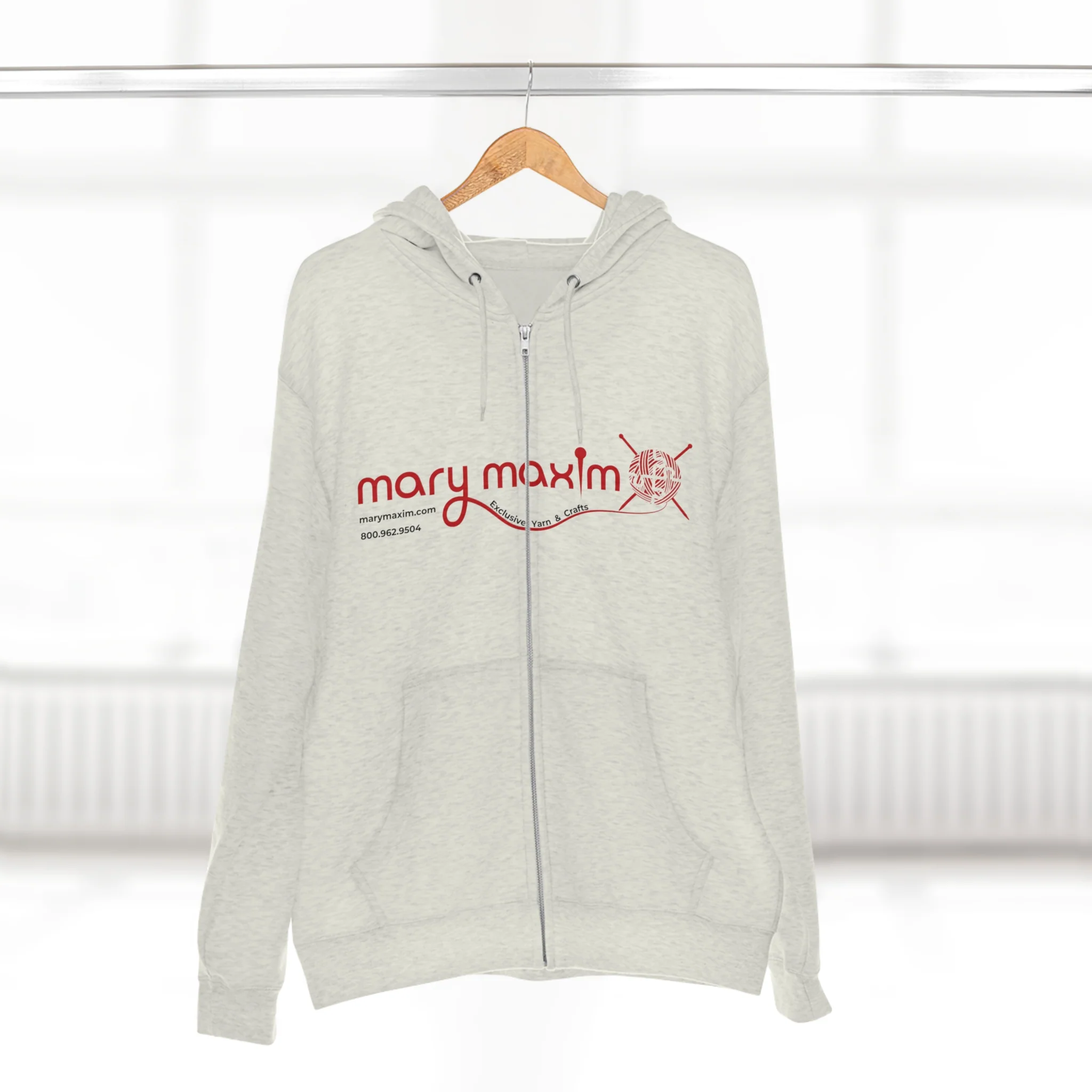 Mary Maxim Full Zip Hoodie - Red Logo - Unisex - Image 19