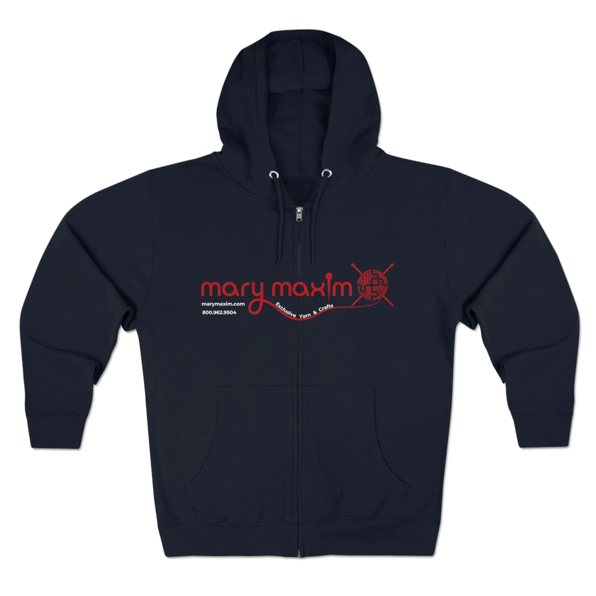Mary Maxim Full Zip Hoodie - Red Logo - Unisex - Image 2