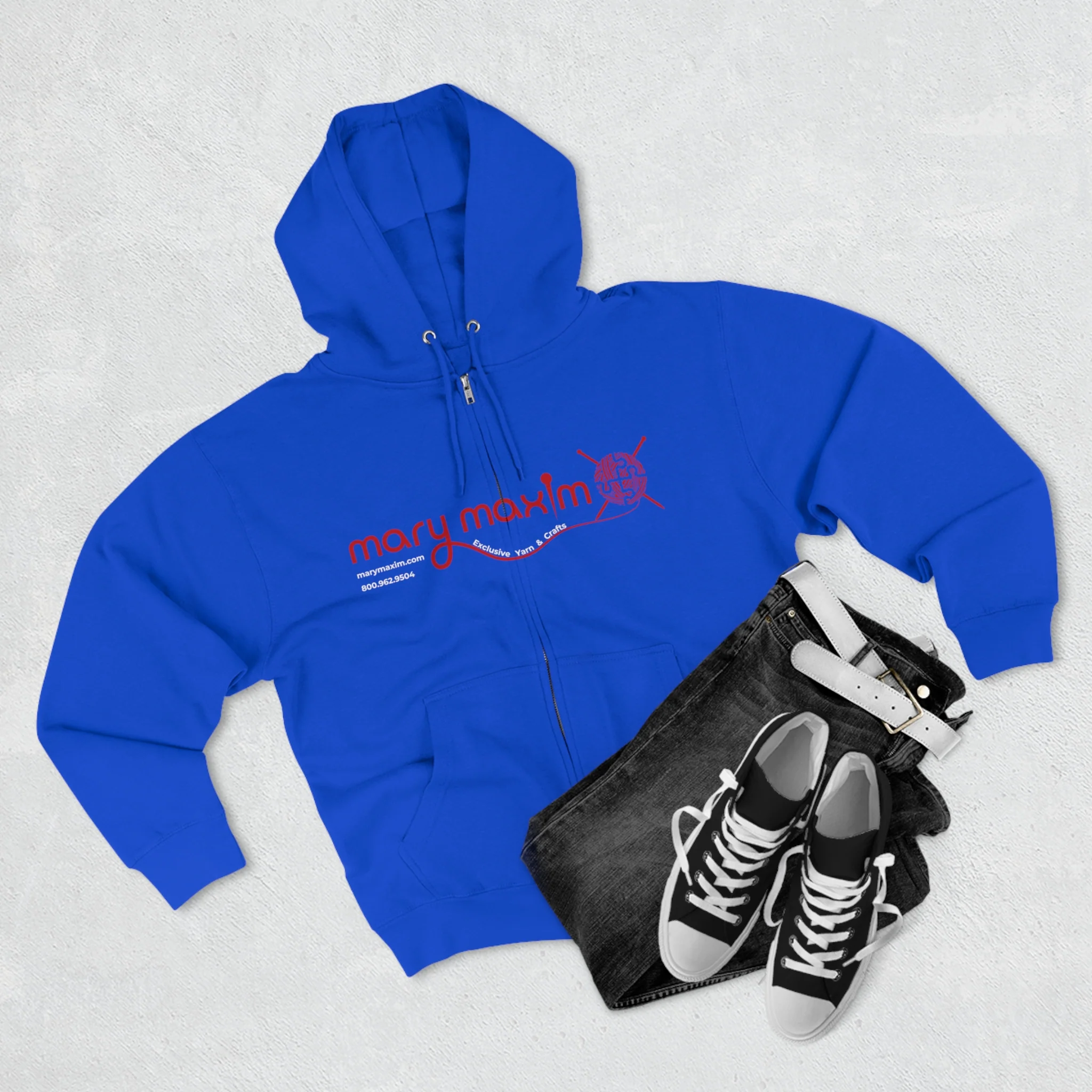 Mary Maxim Full Zip Hoodie - Red Logo - Unisex - Image 21