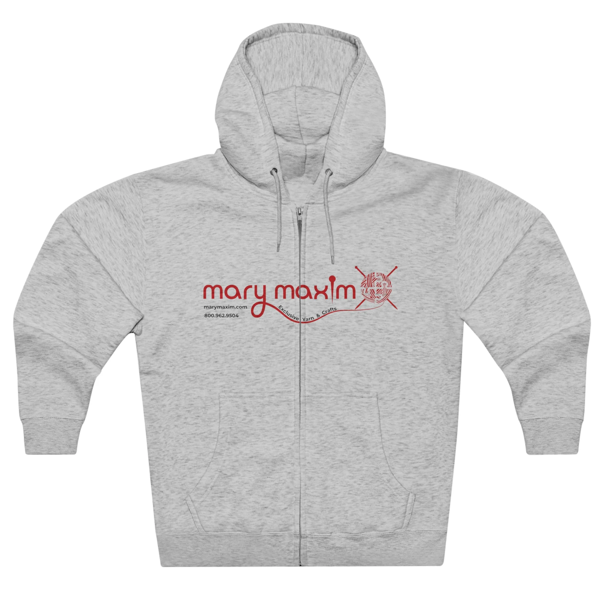 Mary Maxim Full Zip Hoodie - Red Logo - Unisex - Image 4