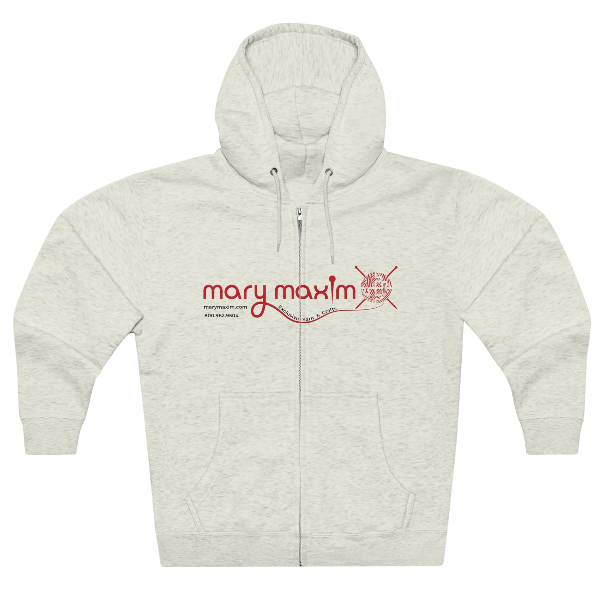 Mary Maxim Full Zip Hoodie - Red Logo - Unisex - Image 5