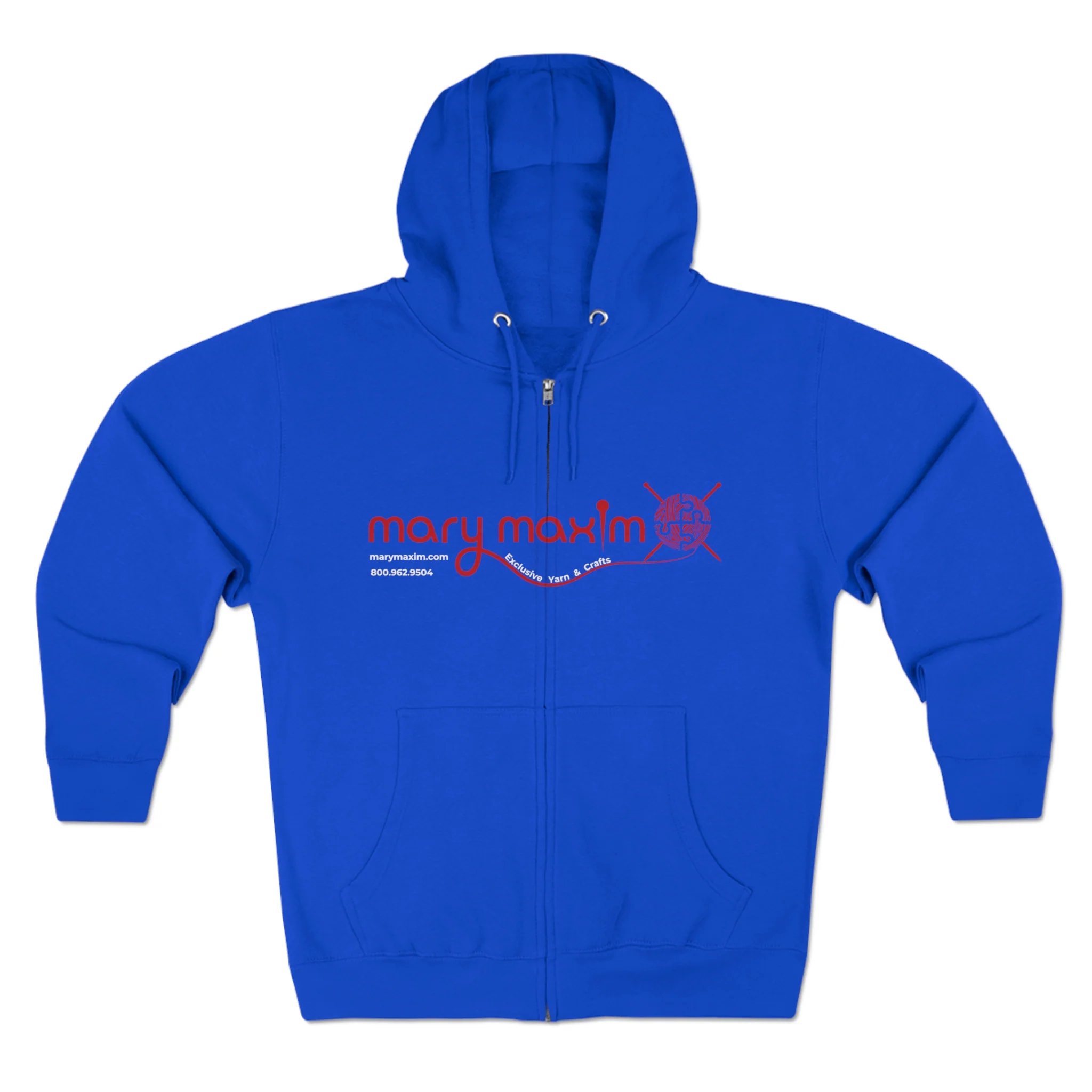 Mary Maxim Full Zip Hoodie - Red Logo - Unisex - Image 6