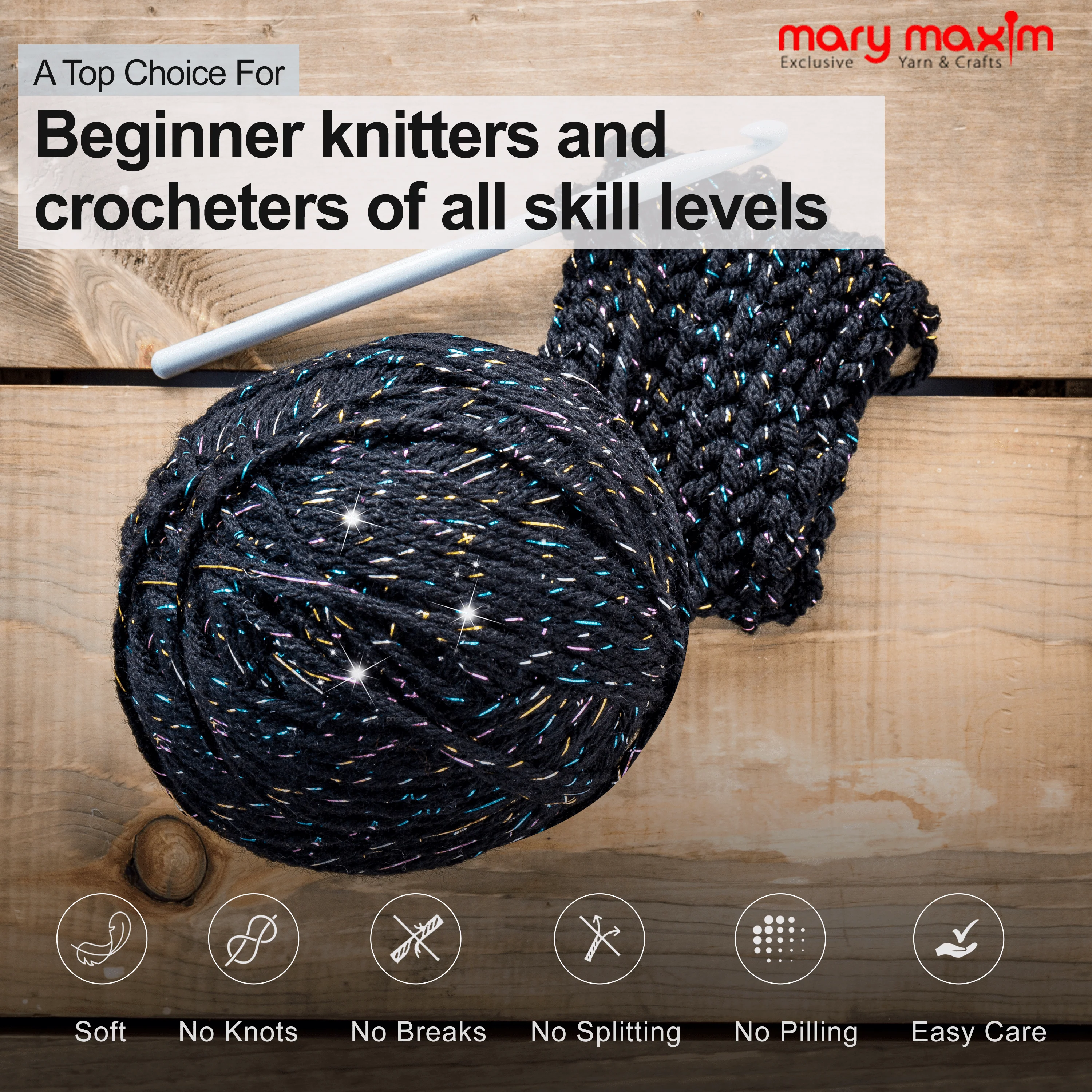 Mary Maxim Starlette Sparkle Yarn - Image 48