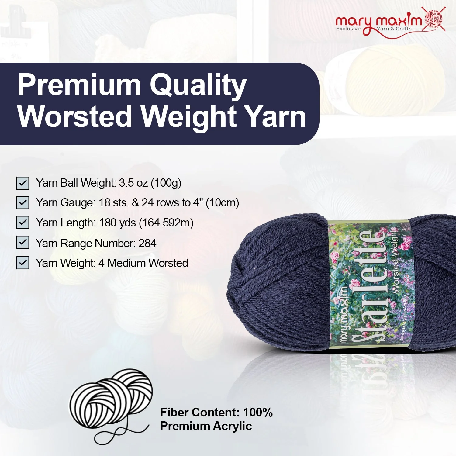 Mary Maxim Starlette Yarn - Image 206