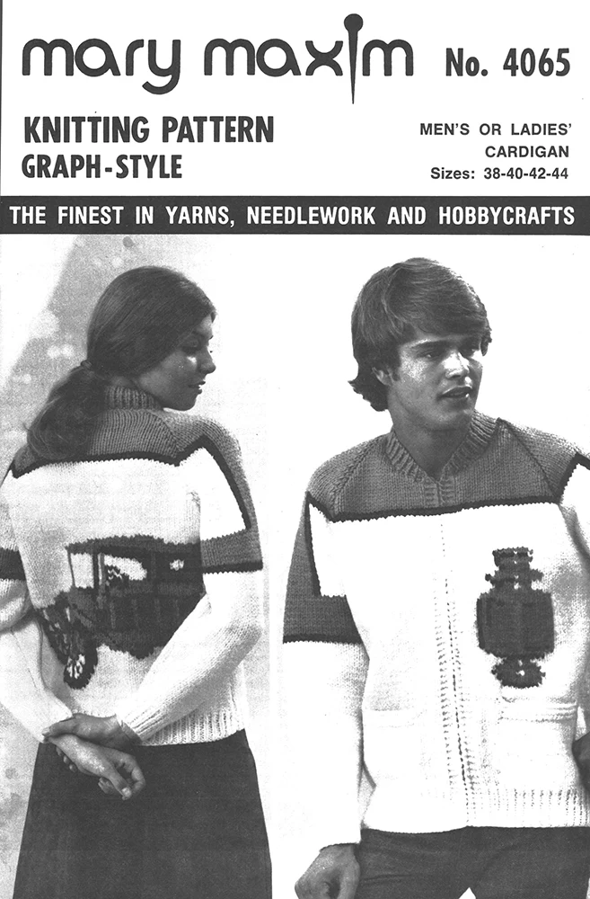 Men's or Ladies' Antique Auto Cardigan Pattern - Image 4