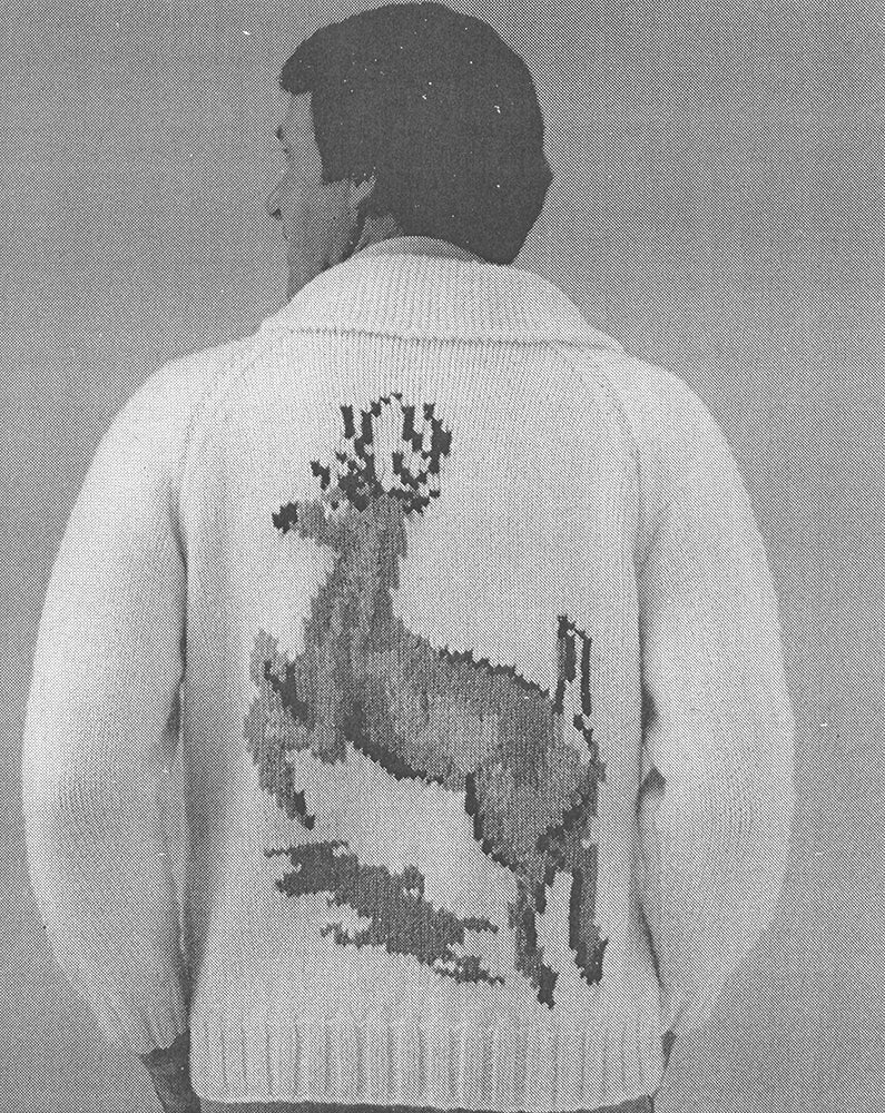 Men's or Ladies' Deer Cardigan Pattern - Image 2