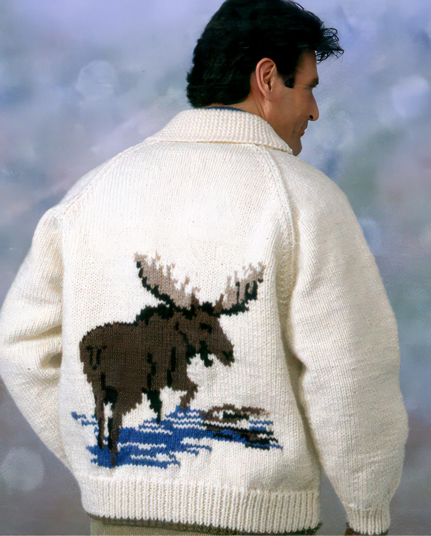 Men's or Ladies' Moose Cardigan Pattern - Image 2