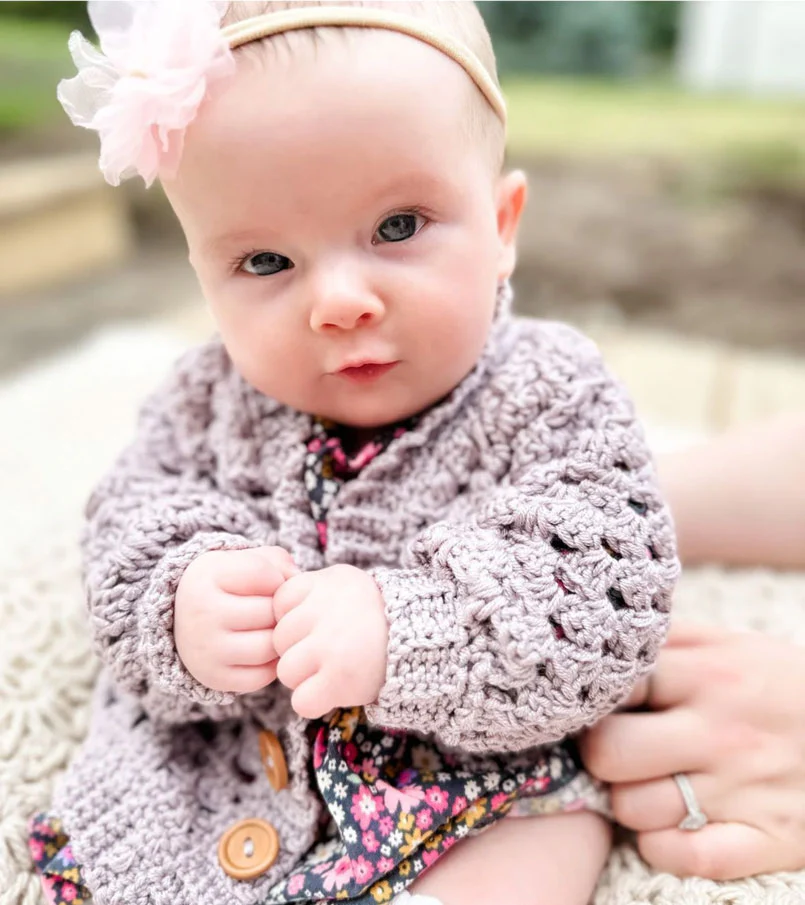 Mini Pop Crochet Cardigan - Image 4