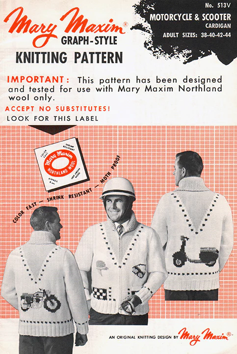 Men's Motorcycle and Scooter Cardigan Pattern