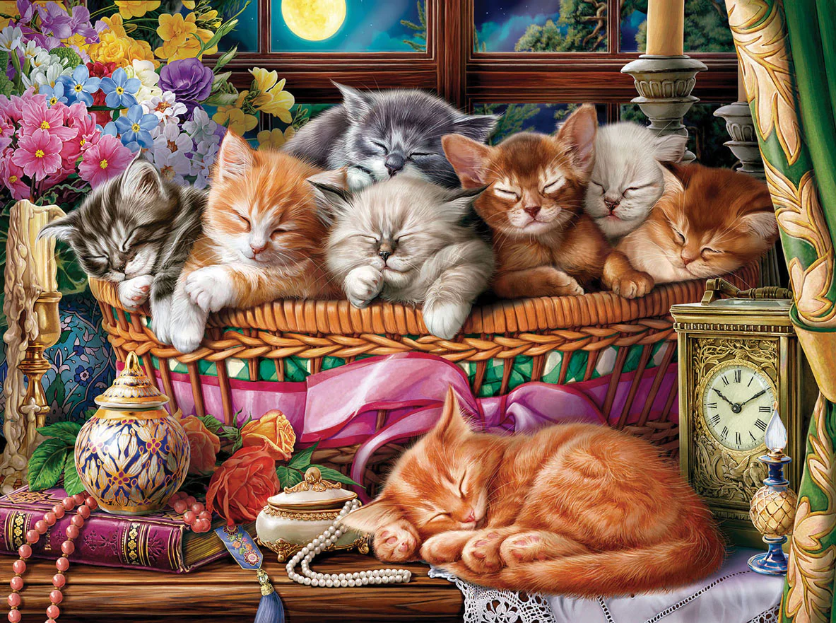 Night Kittens Jigsaw Puzzle