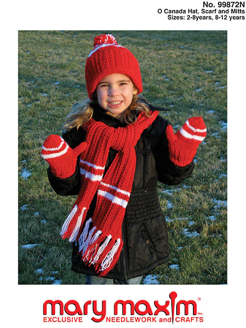 O Canada Hat, Scarf and Mitts Pattern