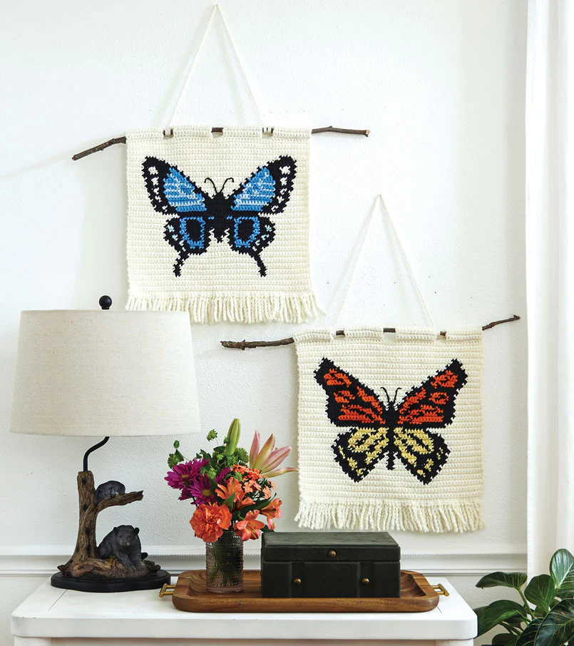 Pair of Butterfly Wall Hangings