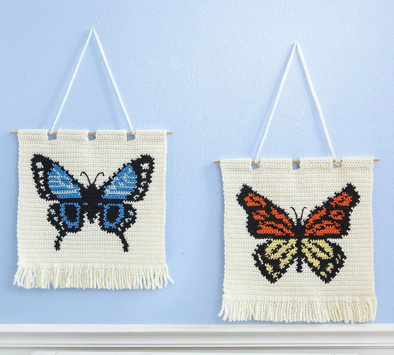 Pair of Butterfly Wall Hangings - Image 2