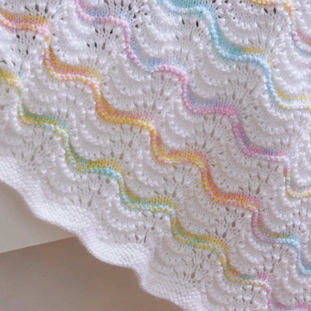 Peaceful Waves Knit Baby Blanket - Image 3