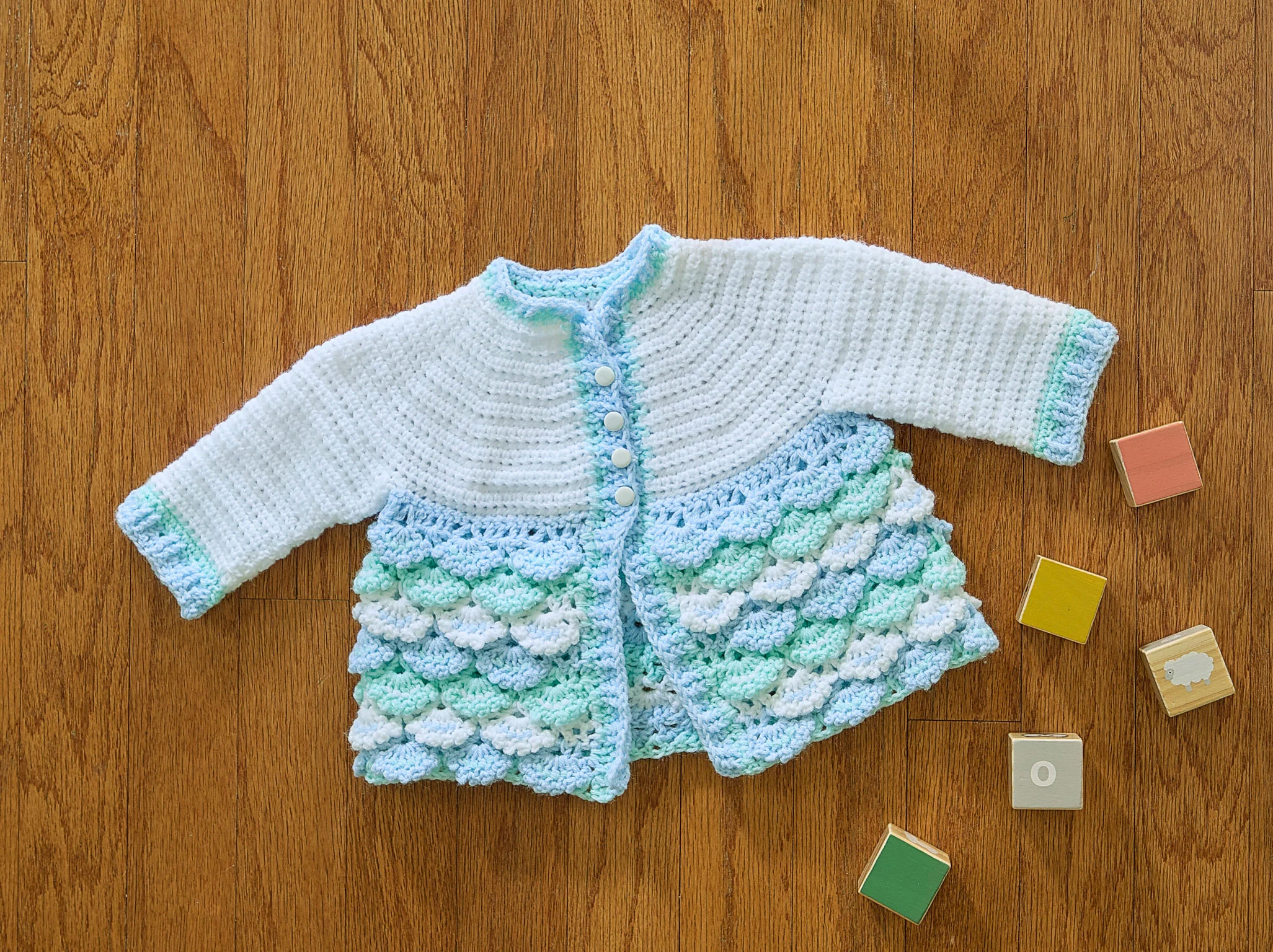 Picot Shells Baby Blanket & Jacket Set - Image 2