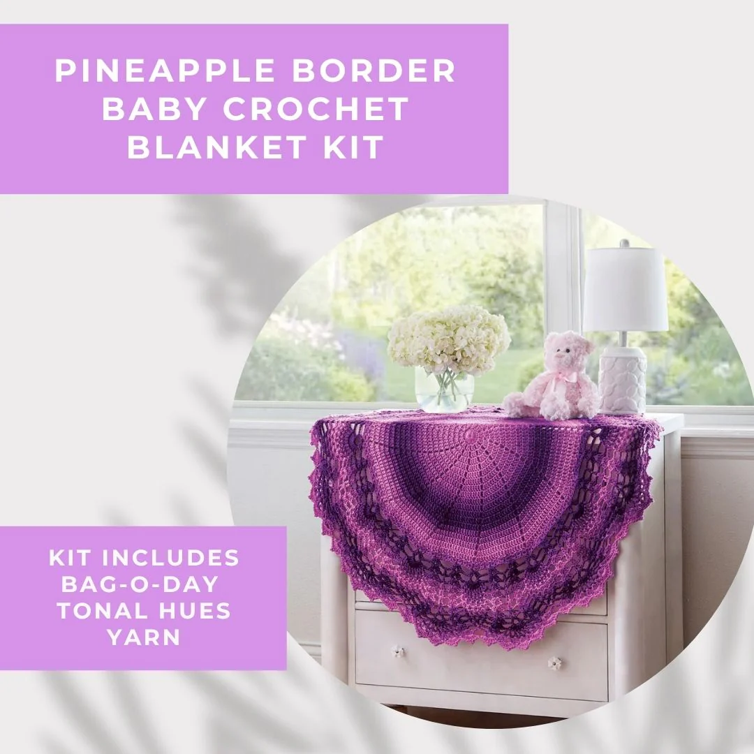 Pineapple Border Baby Crochet Blanket - Image 19
