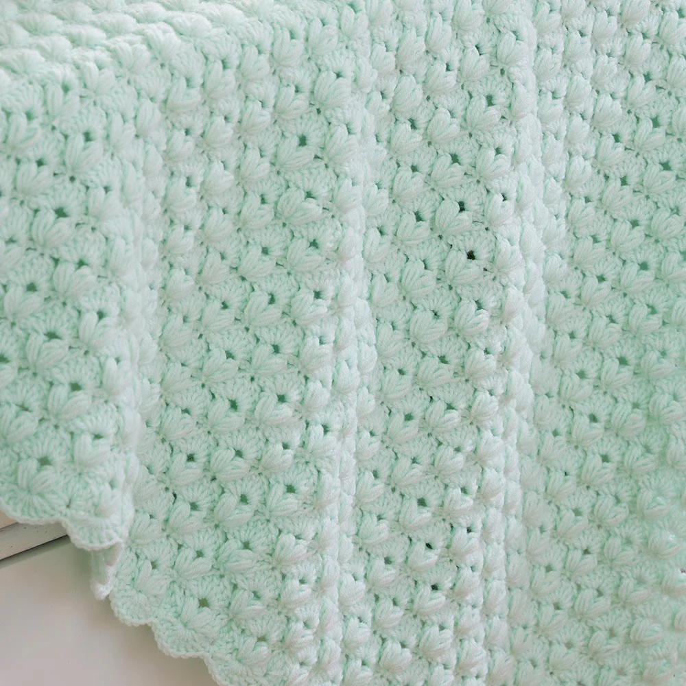 Puffs and Shells Crochet Baby Blanket - Image 3