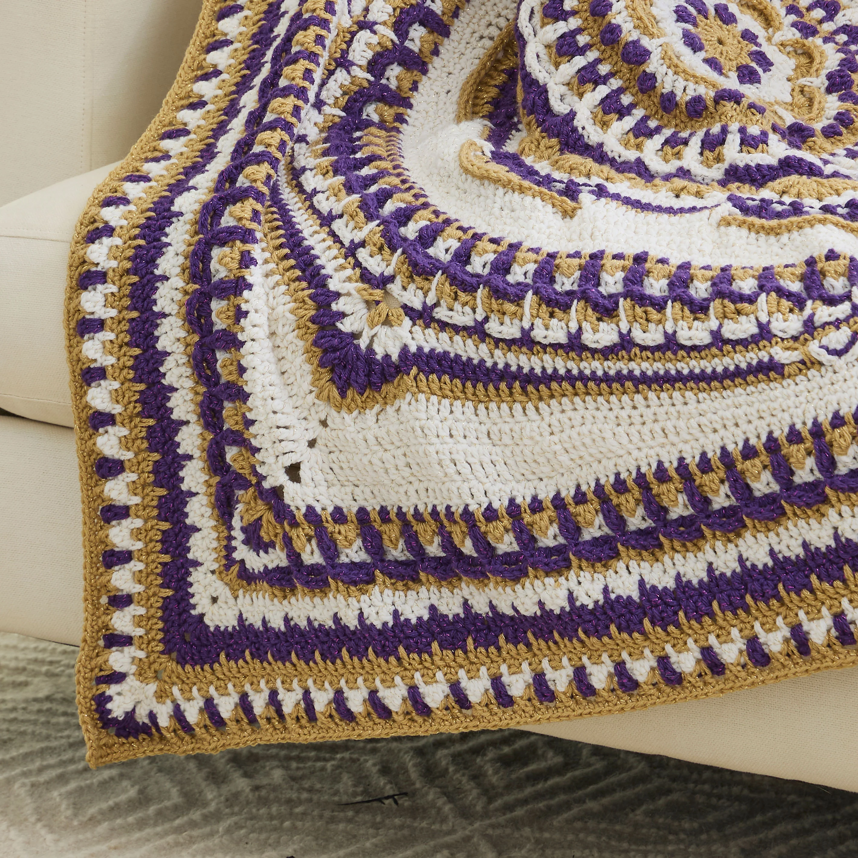Purple/Topaz Sparkle Mandala Blanket - Image 2