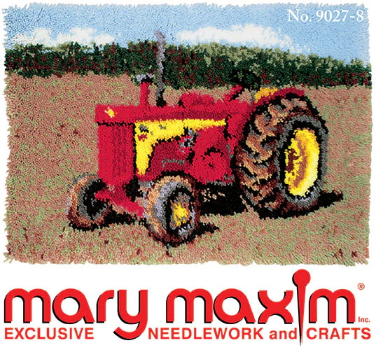 Red or Green Tractor Latch Hook Rug Pattern