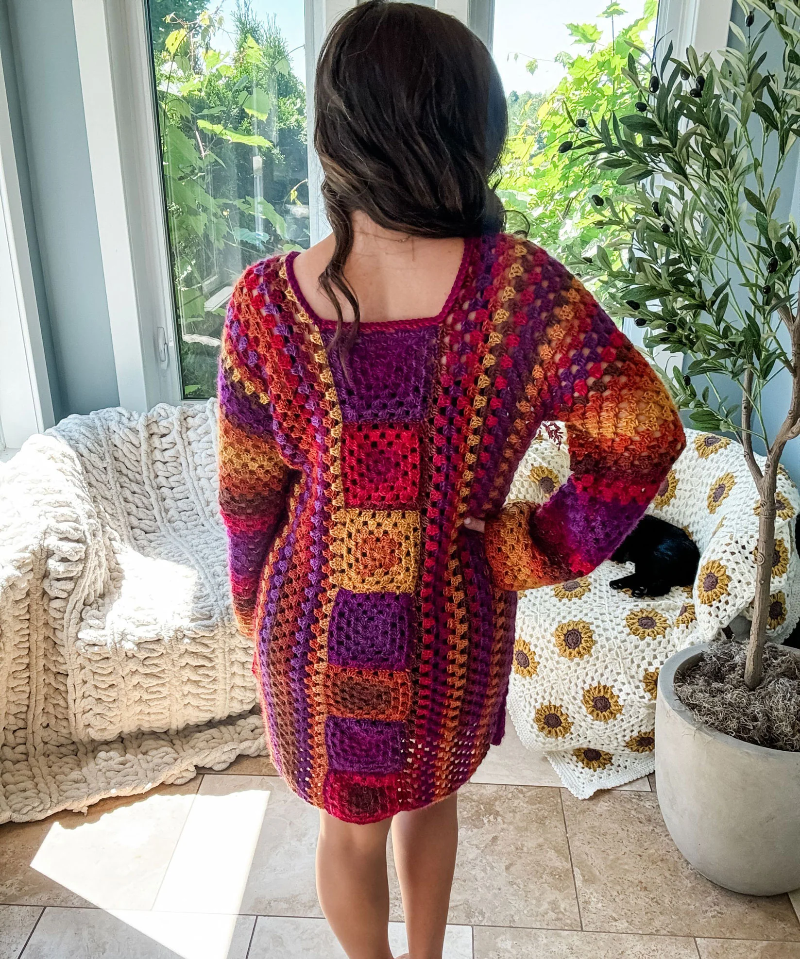 Retro Granny Knee Length Dress - Image 2