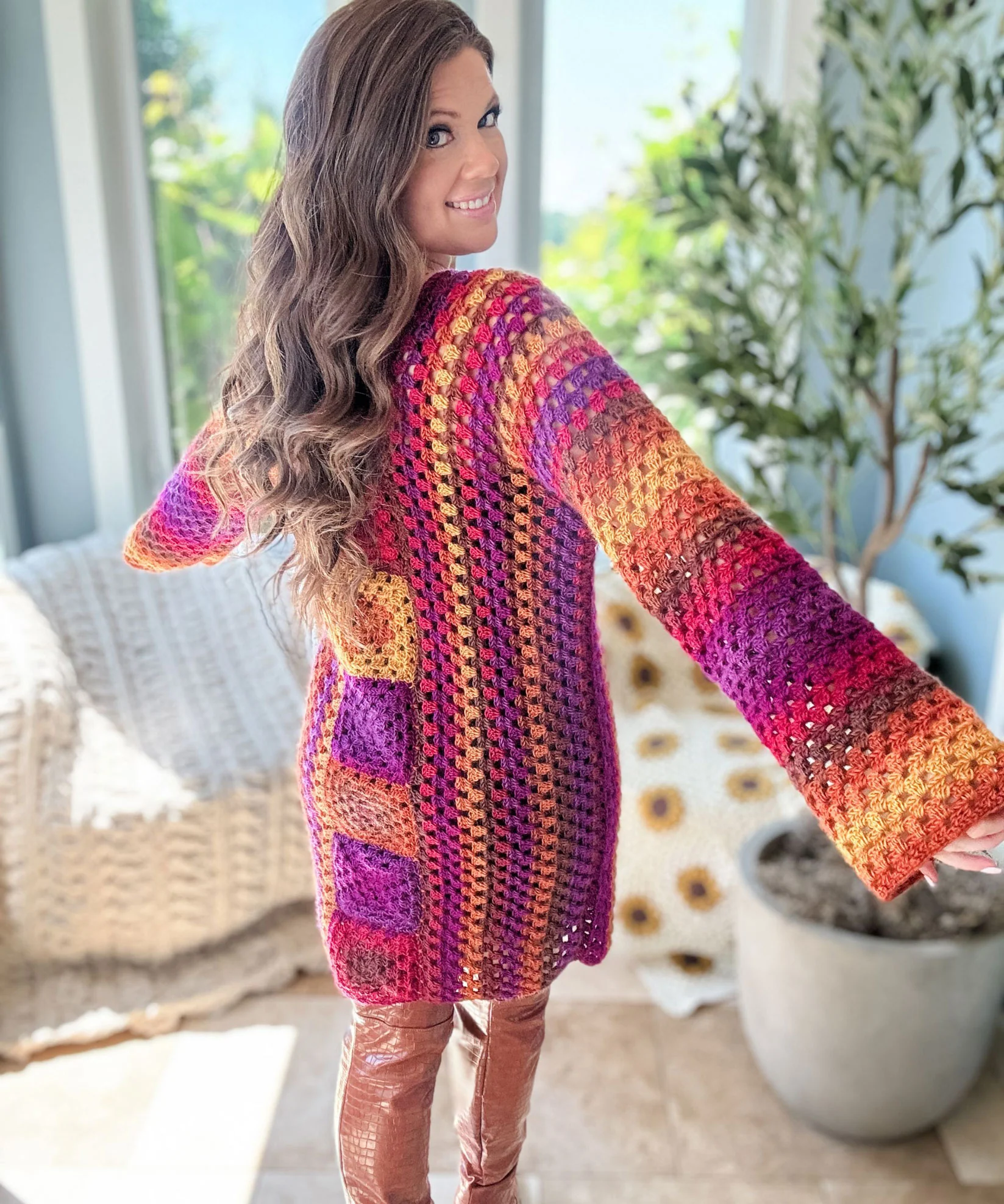 Retro Granny Knee Length Dress - Image 5