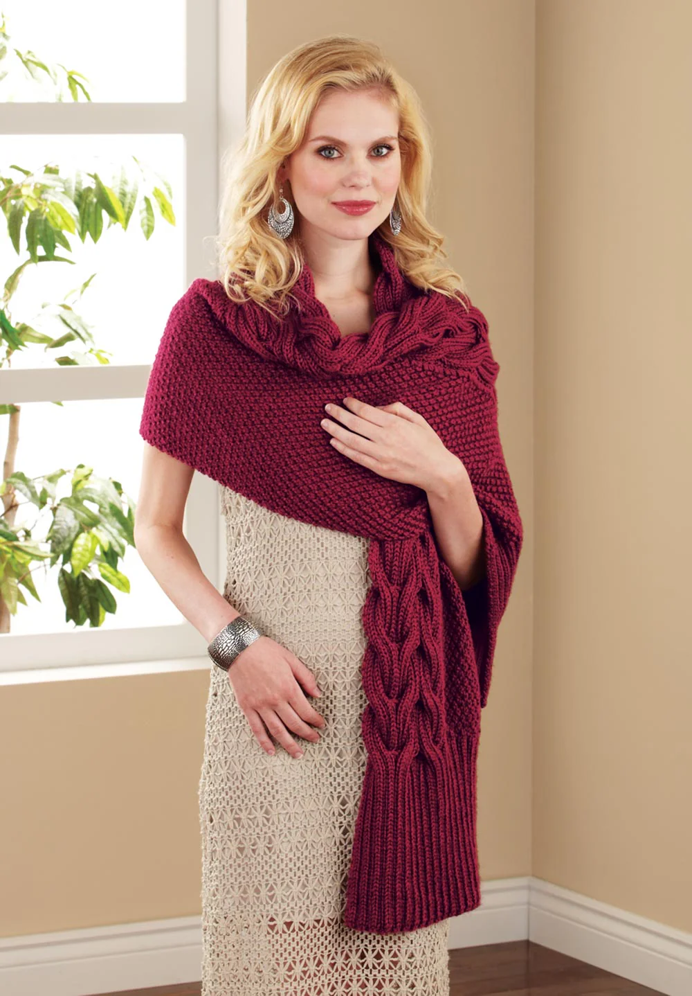 Ribbed Cables Wrap Pattern