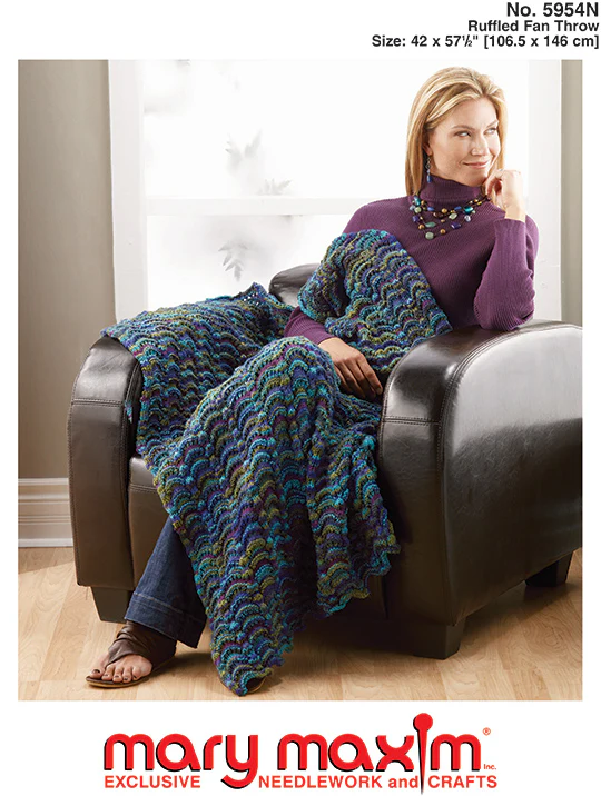 Ruffled Fan Throw Pattern