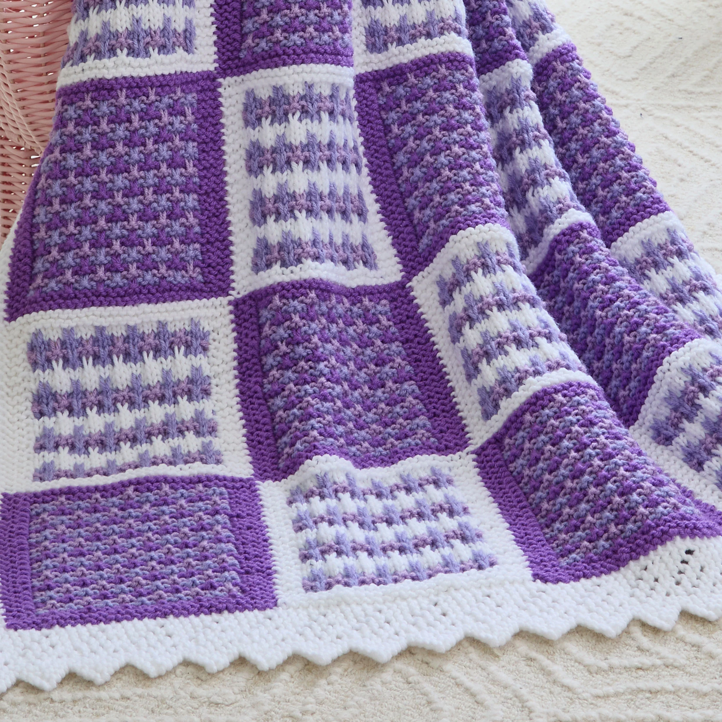Slip Stitch Blocks Baby Blanket - Image 2
