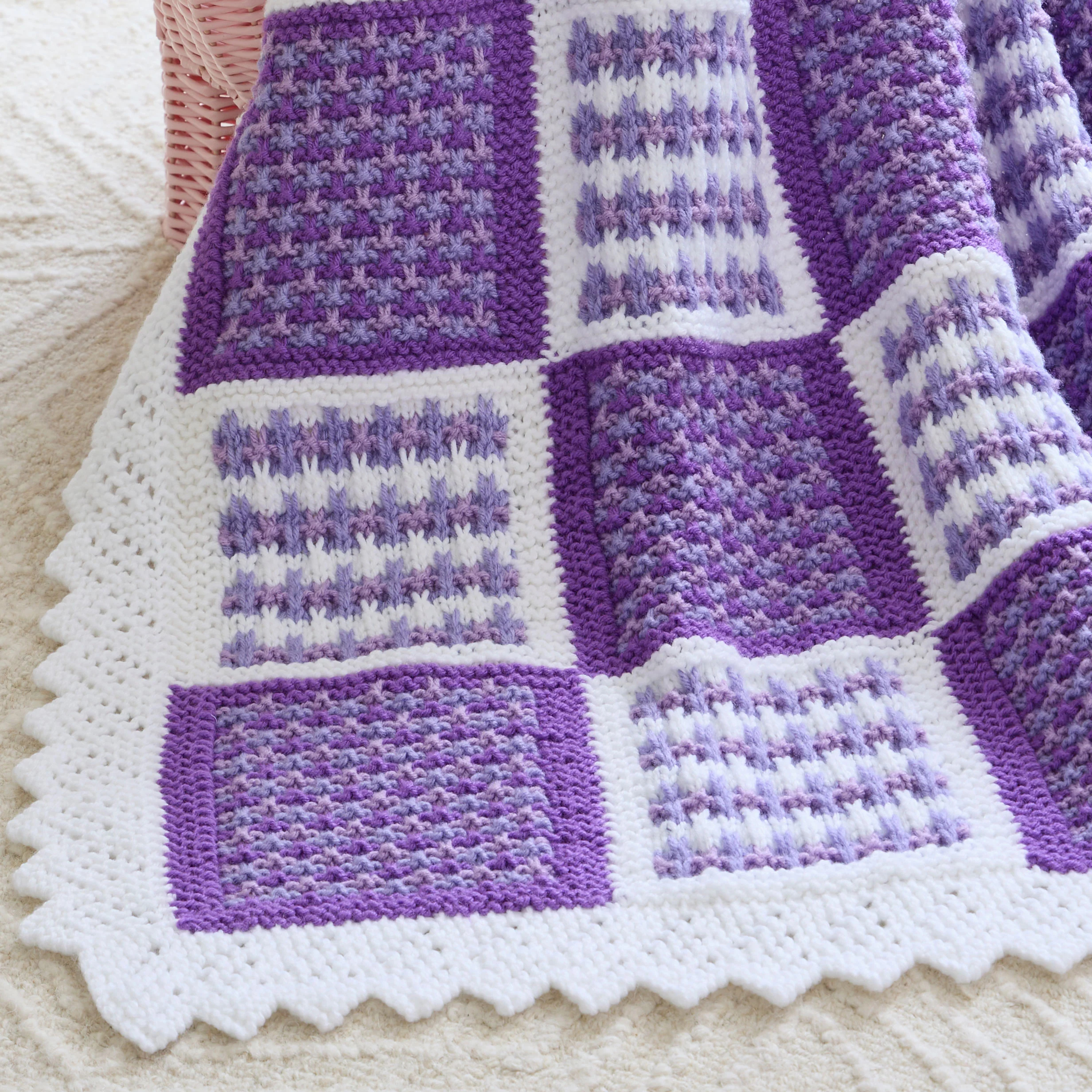 Slip Stitch Blocks Baby Blanket - Image 5