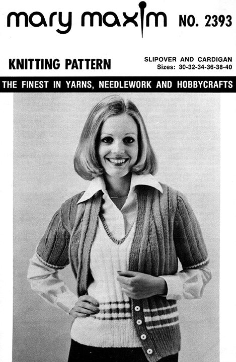 Ribbed Duet Slipover and Cardigan Pattern - Image 2