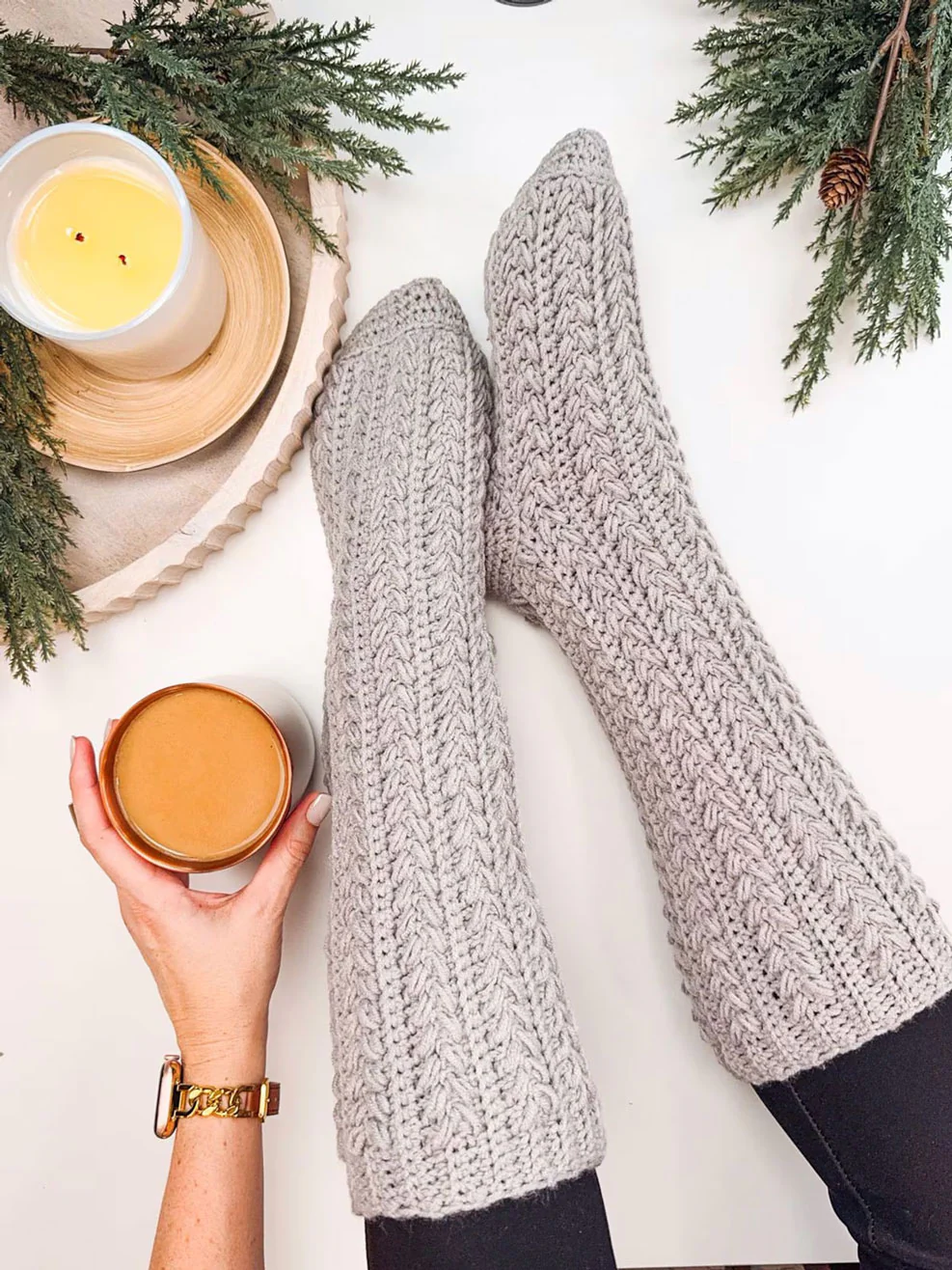 Snowdrift Wheat Slipper Socks - Image 5
