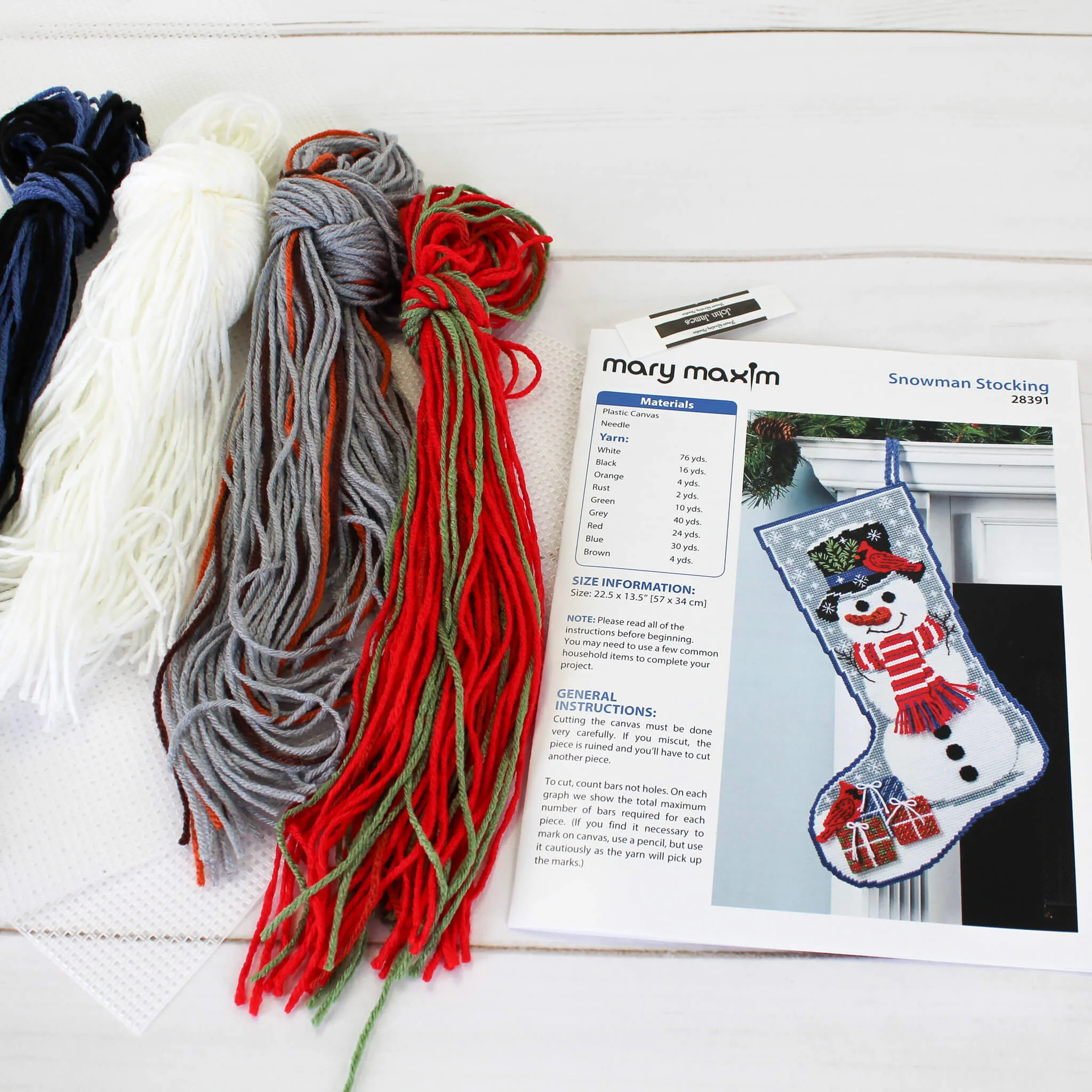 Snowman Stocking Plastic Canvas Kit - Image 2