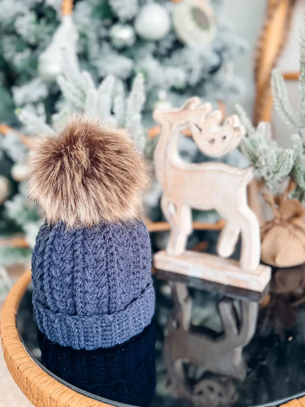 Snowy Wheat Puff Beanie - Image 6