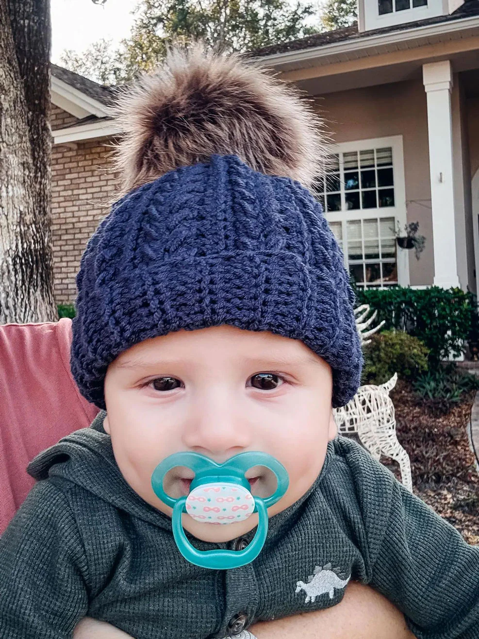 Snowy Wheat Puff Beanie - Image 7