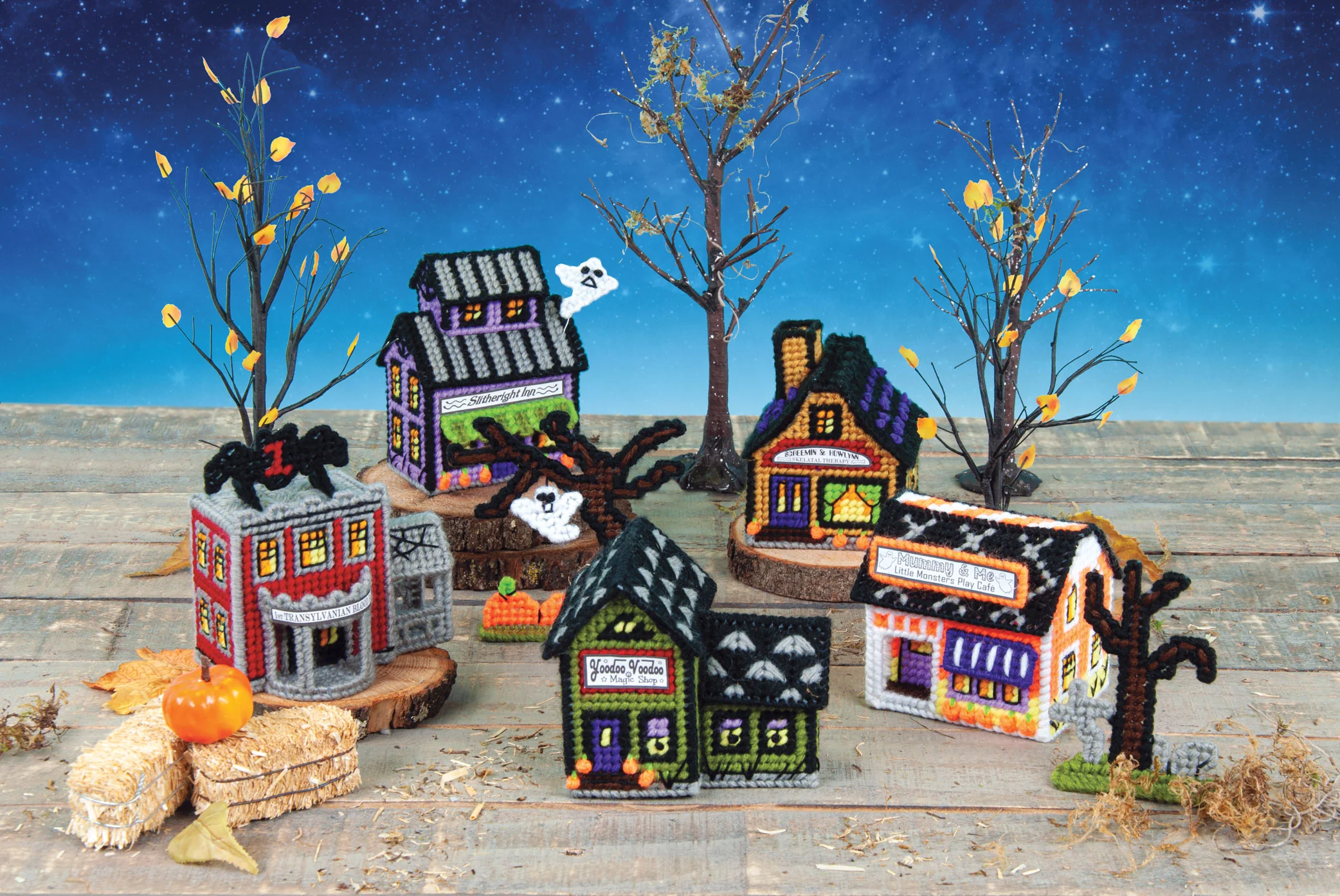 Spooky Village Plastic Canvas Kit - Image 2