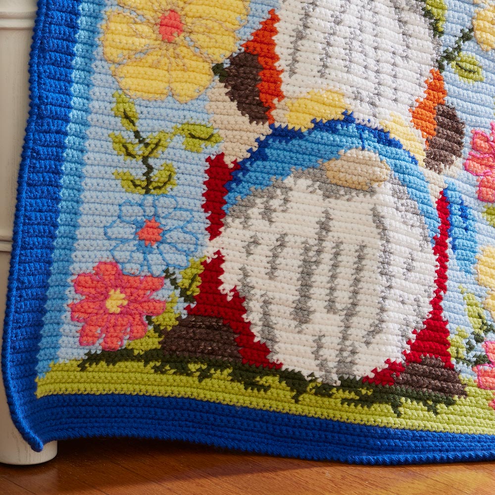 Spring Gnomes Crochet Graphigan Baby Blanket - Image 4