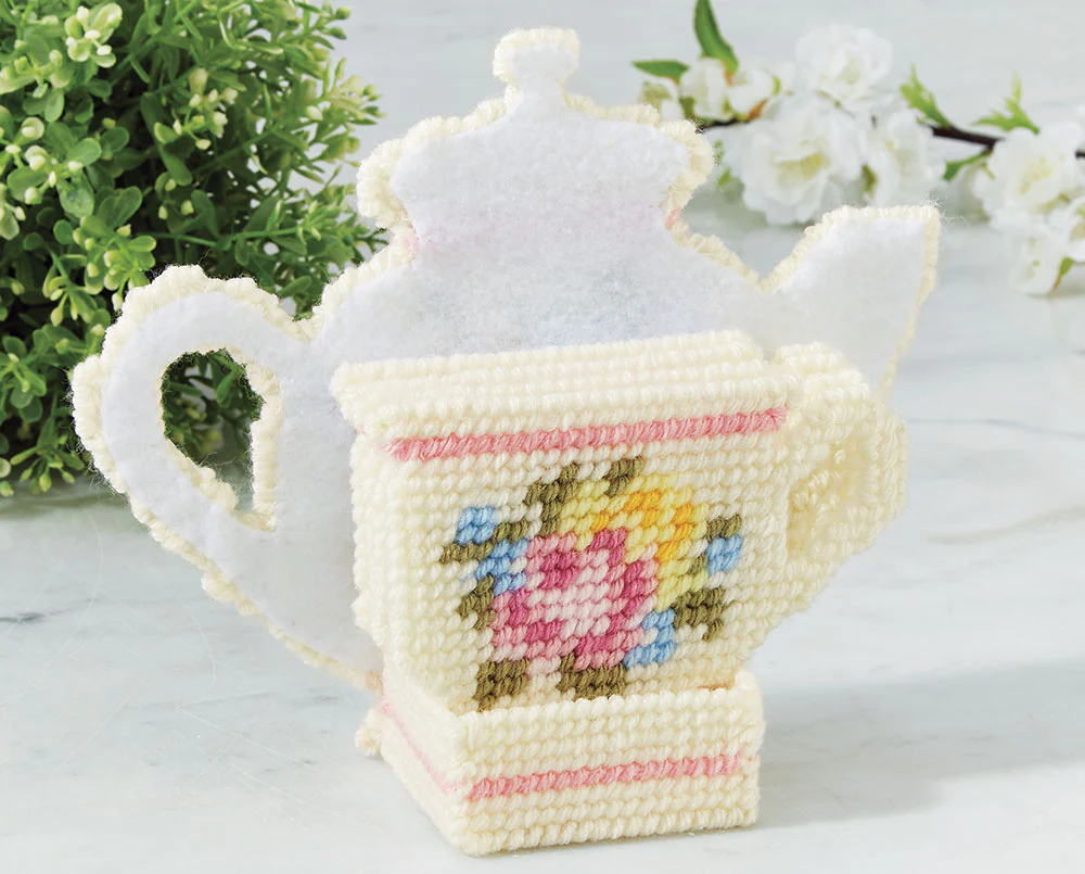 Teacup Coaster Set Plastic Canvas Kit - Image 2