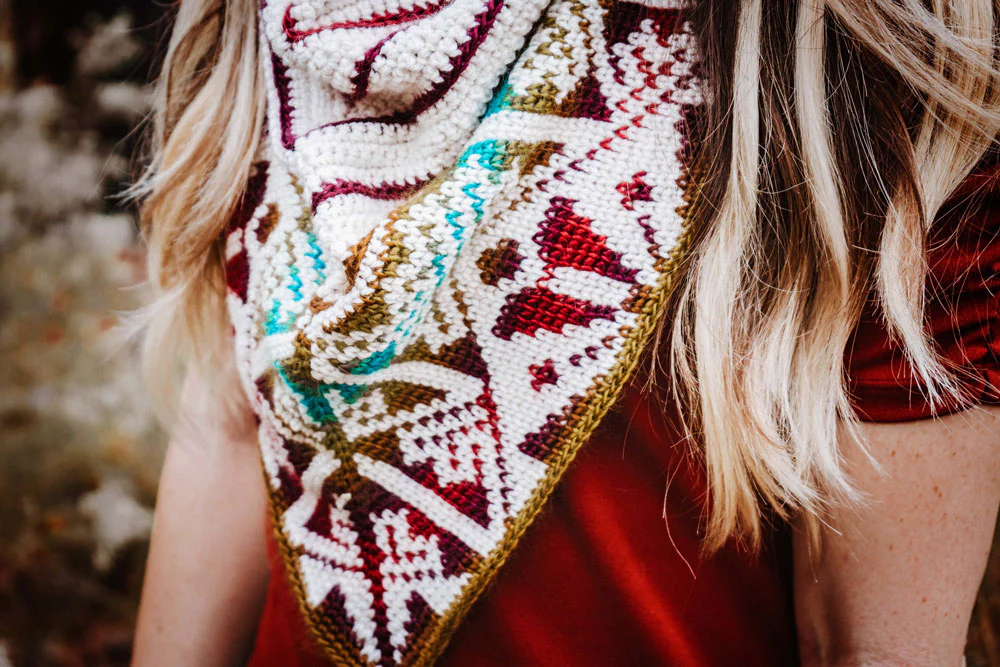 Triangle Crochet Cowl - White - Image 2