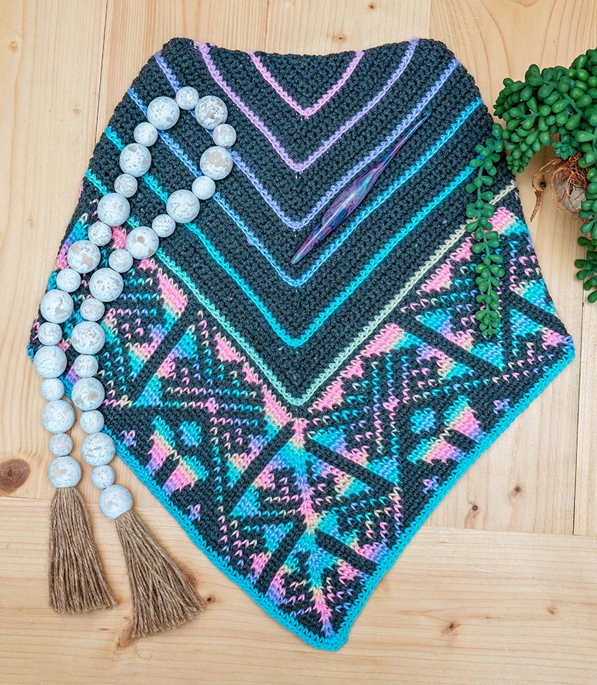 Triangle Crochet Cowl - Slate - Image 3