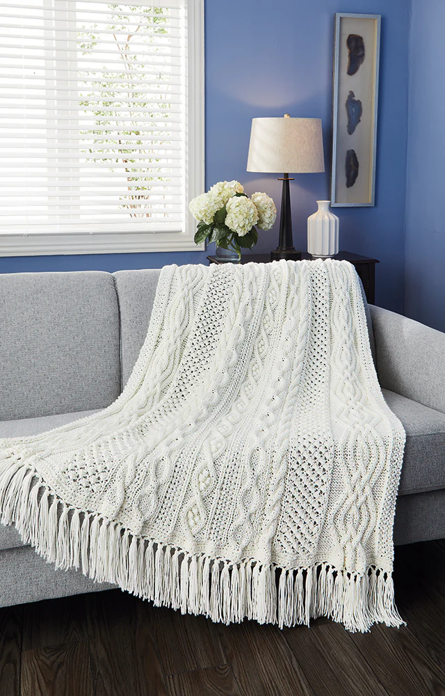 Triple Braid Diamond Throw