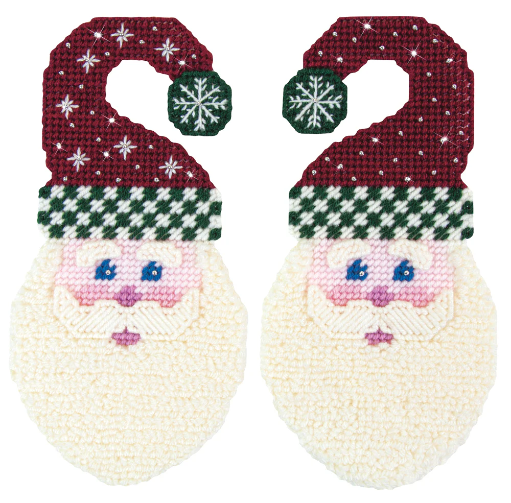 Victorian Santa Plastic Canvas Door Hangers