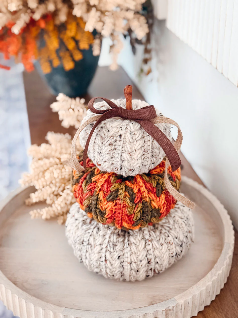Wheat Stitch Crochet Pumpkins - Image 4
