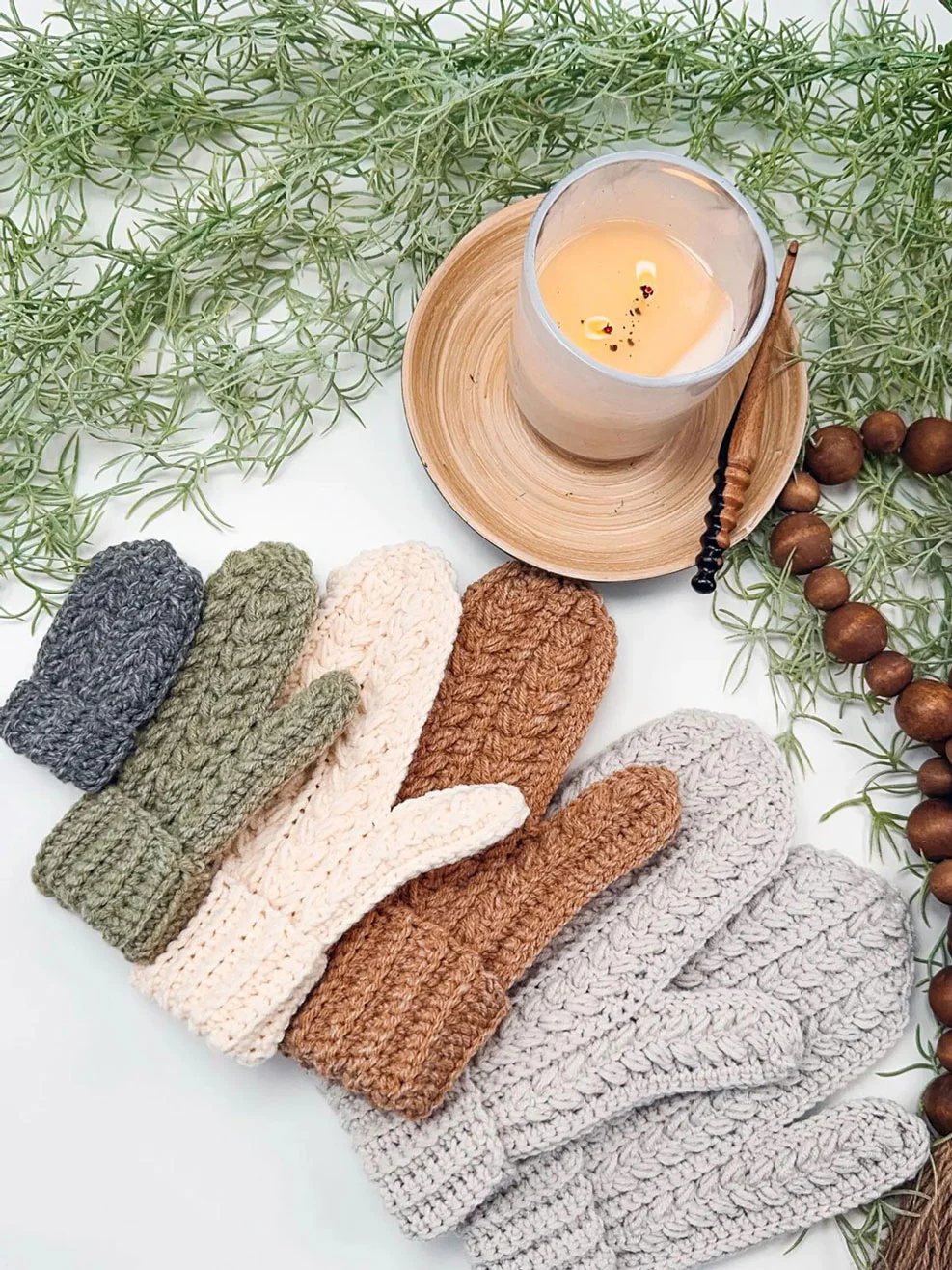 Winter Wheat Flat Crochet Mittens - Image 9